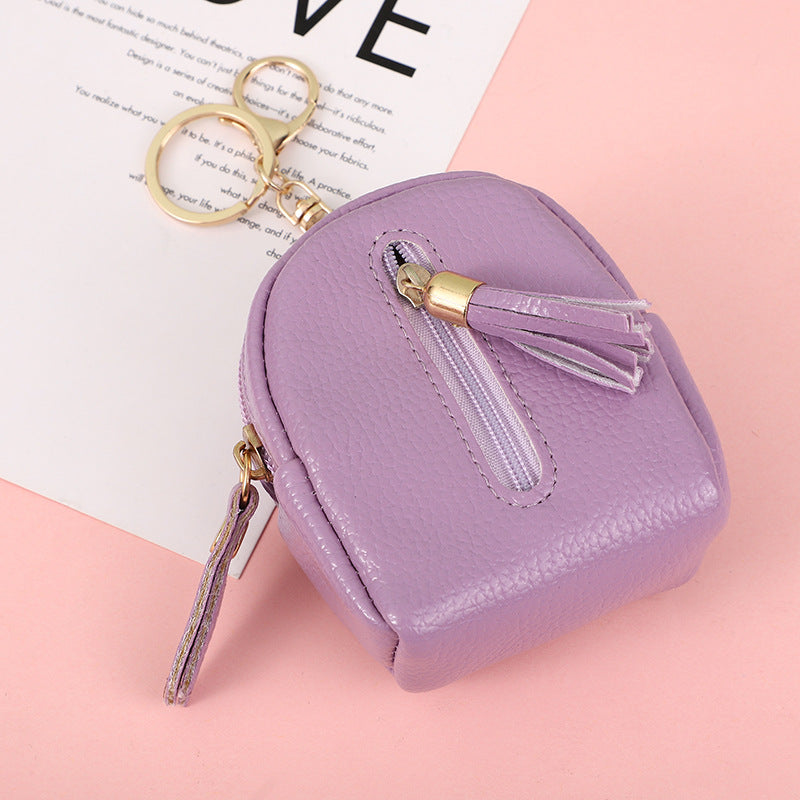 Wholesale PU Tassel Coin Purse Keychain